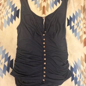 Free People In The Mood Buttoned Tank